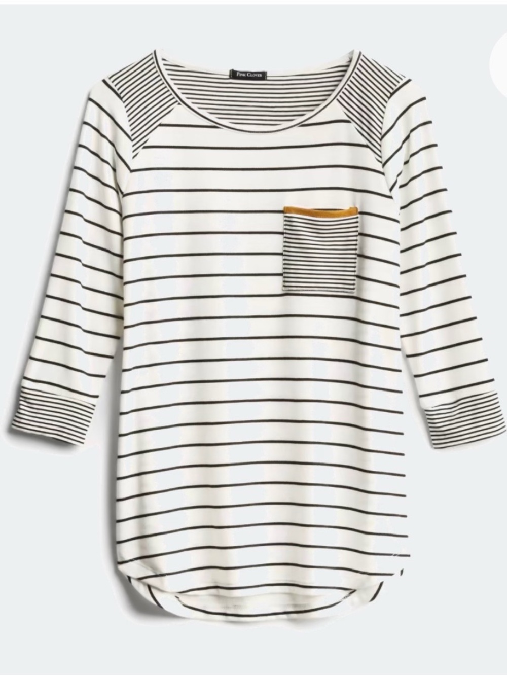 Stitch Fix Pink Clover White and Black Striped